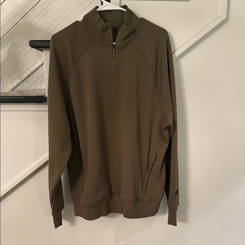 Men's Olive Quarter-Zip Sweater